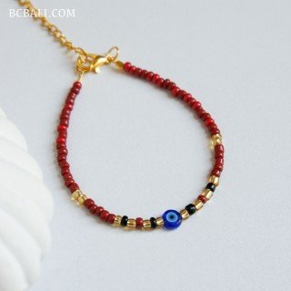 Hot Sale Evil Eye Crystal Beads Bracelet Originally Handmade in Bali